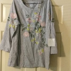 Loft embroidered top